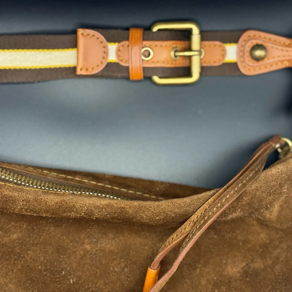 Rare Authentic Louis Vuitton Brown Suede Bag - Picture 11 of 14